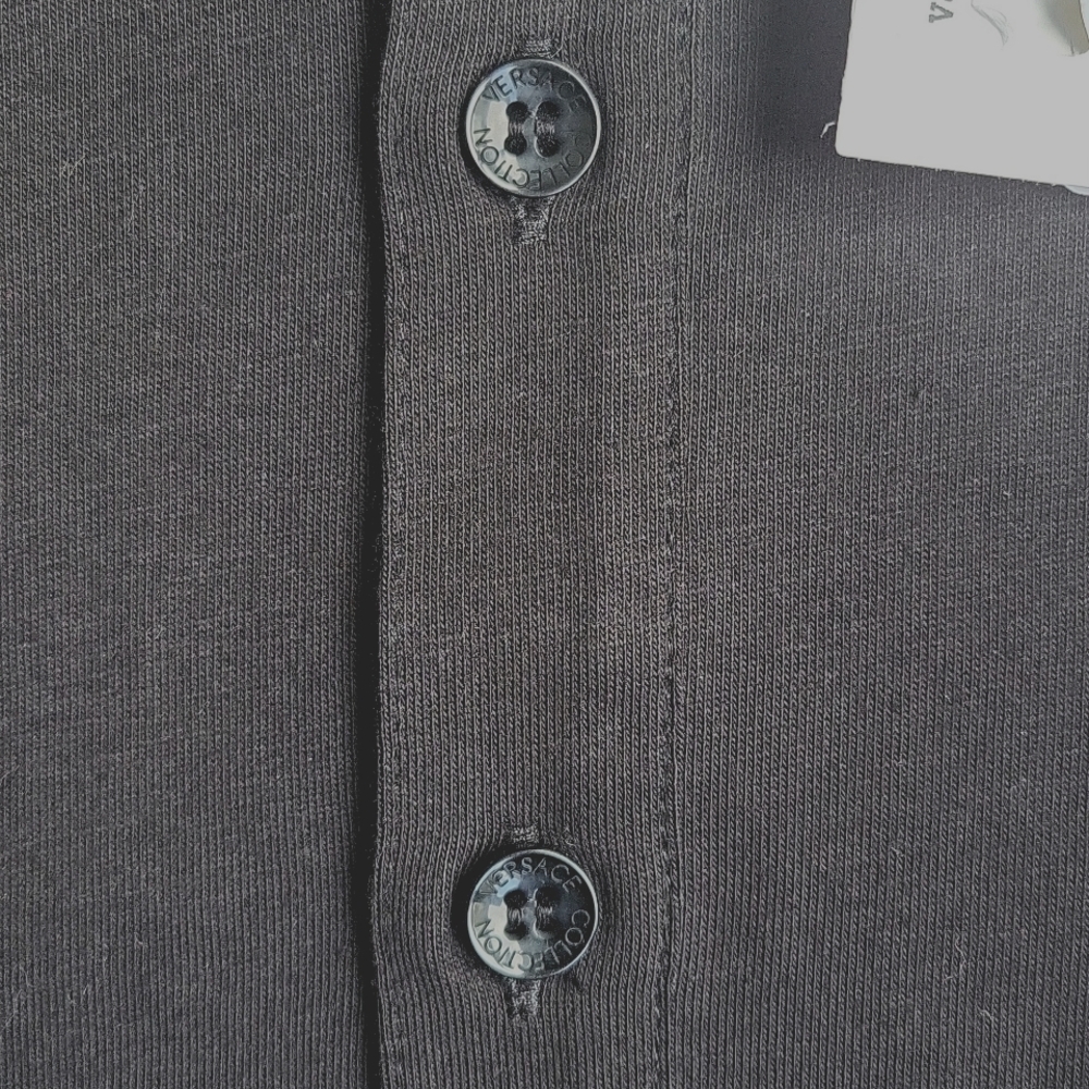 NWT$450 Versace Collection Embroidered Round LOGO 3 Button Polo Shirt - Picture 9 of 15